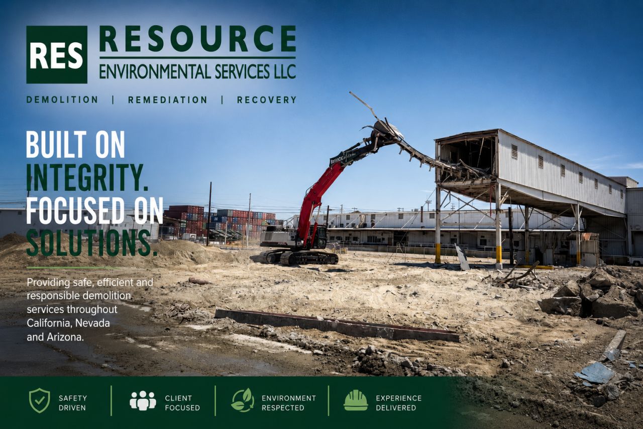 Resource Environmental Services LLC - demolition, remediation and recovery. Providing safe, efficient and responsible demolition services throughout California, Nevada and Arizona.